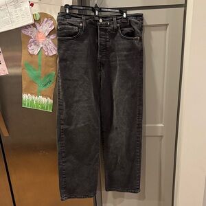 Levi's Women’s Black Ribcage Straight Ankle Jeans